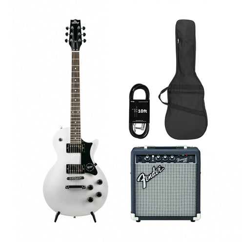 Heritage Ascent Collection H-150 Electric Guitar, White w/ Fender Frontman 10G Bundle