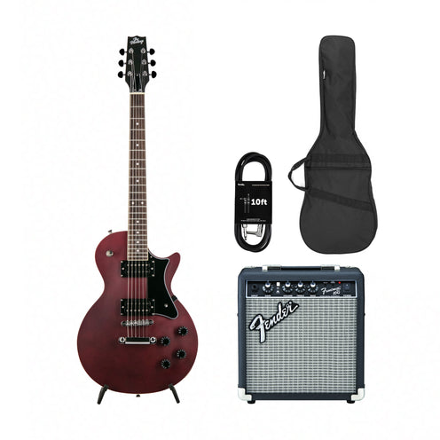 Heritage Ascent Collection H-150 Electric Guitar, Matte Burgundy w/ Fender Frontman 10G Bundle
