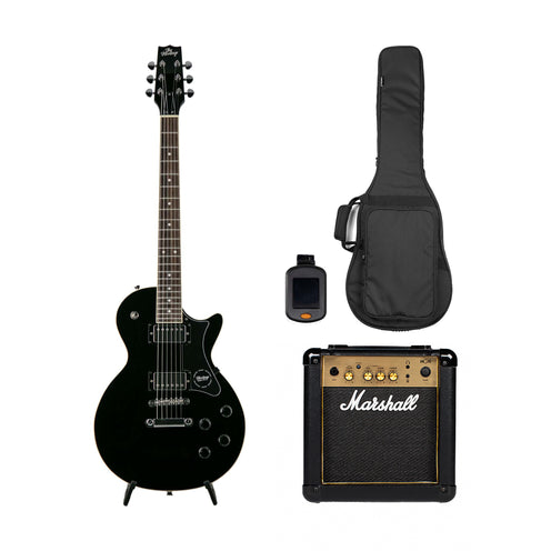 Heritage Ascent Collection H-137 Humbucker Electric Guitar w/ Marshall MG10G Bundle, Black