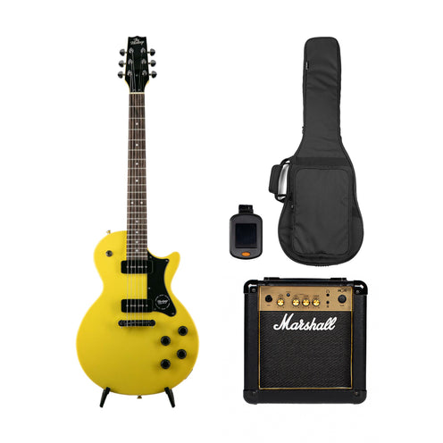 Heritage Ascent Collection H-137 P90 Electric Guitar w/ Marshall MG10G Bundle, Marigold Yellow