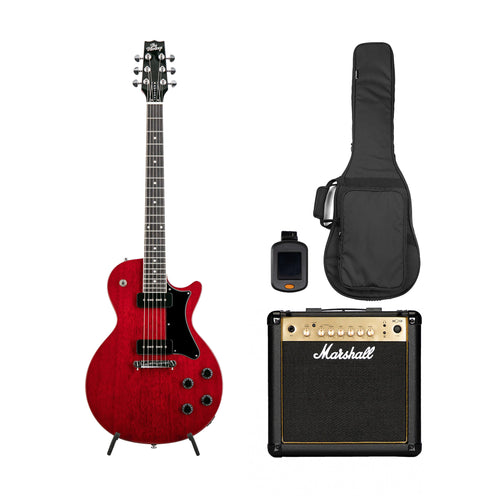 Heritage Ascent+ Collection H-137 Electric Guitar w/ Marshall MG15GR Bundle, Cherry