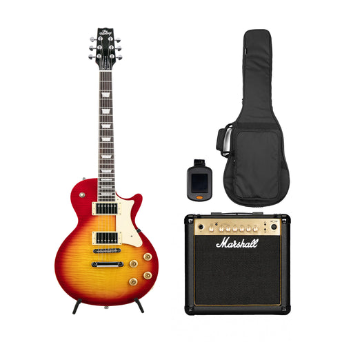 Heritage Ascent+ Collection H-150 Electric Guitar w/ Marshall MG15GR Bundle, Cherry Sunburst