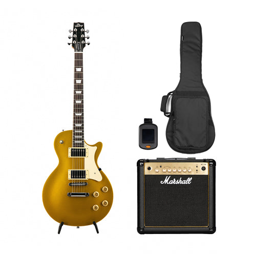 Heritage Ascent+ Collection H-150 Electric Guitar w/ Marshall MG15GR Bundle, Gold Top
