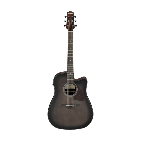 Ibanez Advanced Acoustic AAD70CE-TBN Acoustic Guitar, Transparent Charcoal Burst Low Natural Open