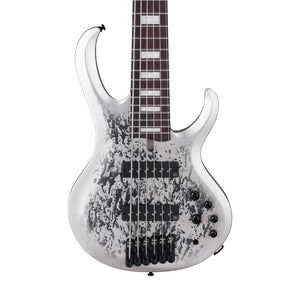 Ibanez BTB25TH6-SLM 6-String Electric Bass Guitar, Silver Blizzard Matte