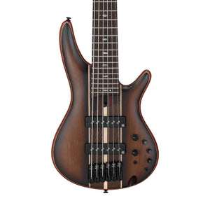 Ibanez Premium SR1356B-DUF 6-string Electric Bass Guitar w/Bag, Dual Mocha Burst Flat