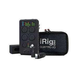IK Multimedia iRig Pro Quattro I/O Deluxe Bundle Portable 4x2 Audio and MIDI Interface/Mixer
