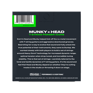 Jim Dunlop KRHCN1065 Heavy Core Korn 7-String Electric Guitar Strings, 10-65