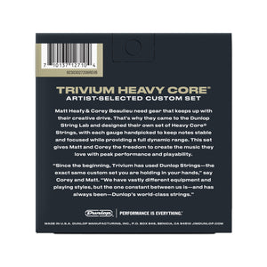 Jim Dunlop TVMN1052 Heavy Core Trivium Electric Guitar Strings, 10-52