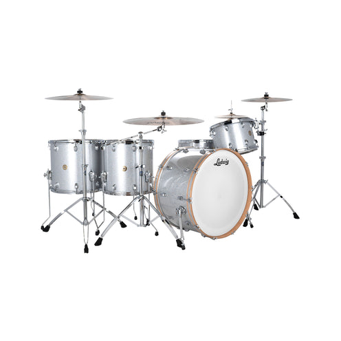 Ludwig LCO5024S Continental 4-Piece Drum Kit(22B+16F+12T+14S), Silver Sparkle