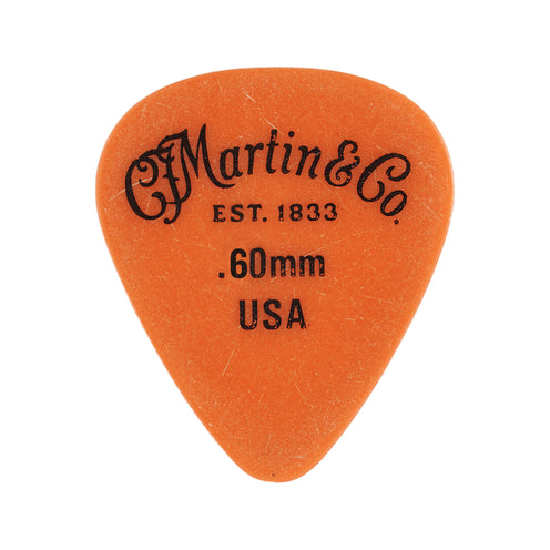Martin 18A0153 Delrin Picks, .60mm, Orange, Pack of 12