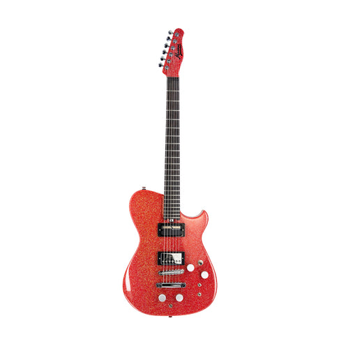 Manson Guitar Works MB-1 M-Series Sustainiac Fuzz Factory Electric Guitar, Red Holosparkle