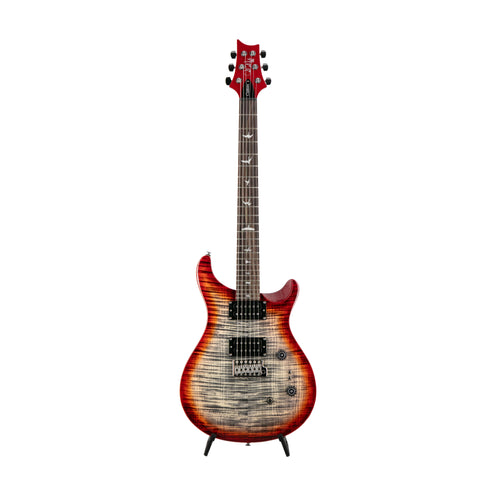PRS SE Custom 24-08 Electric Guitar w/Bag, Charcoal Cherry Burst