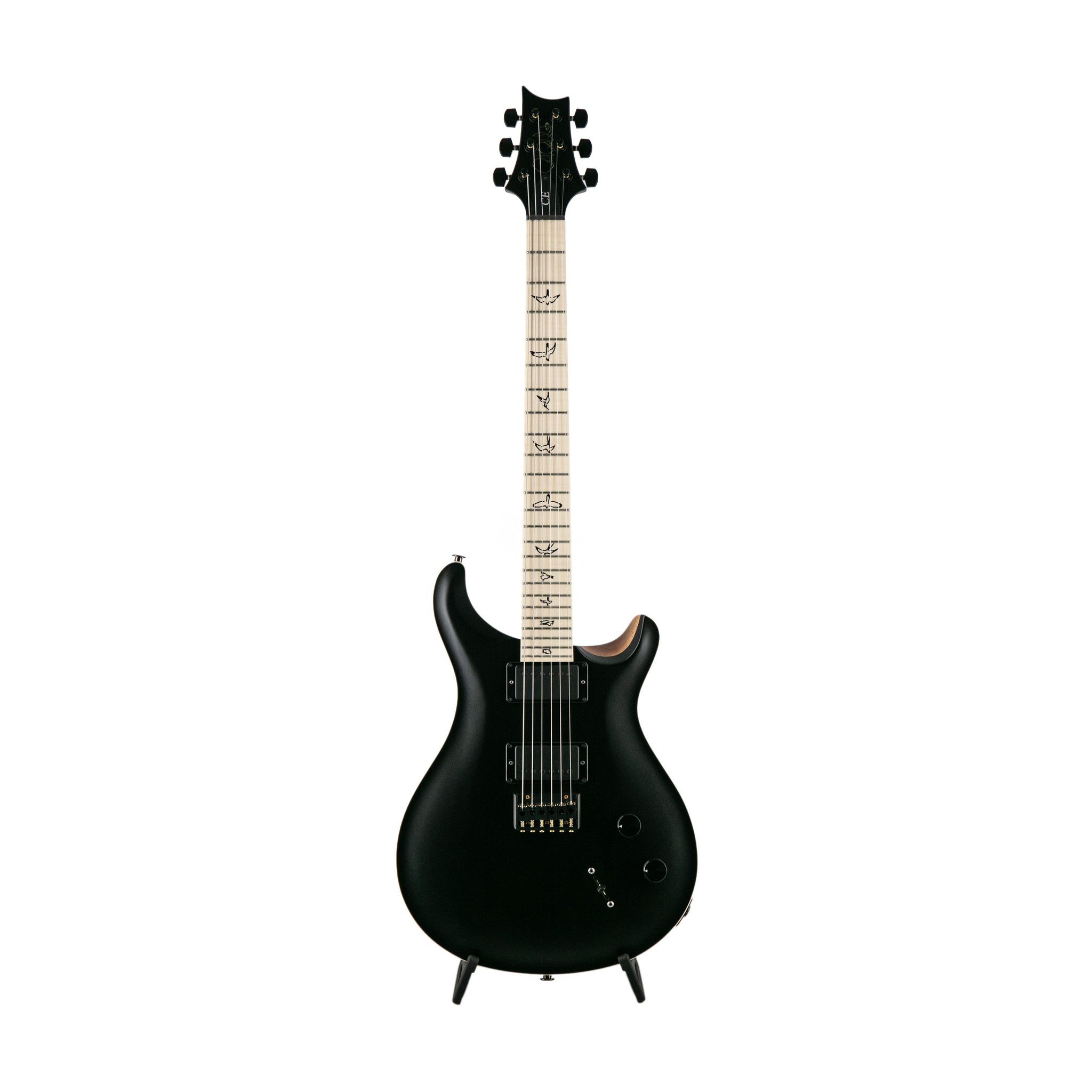 PRS Dustie Waring CE24 Hardtail Limited Edition Electric Guitar w/Bag, Black Top