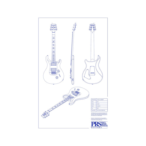 PRS Custom 24 Guitar Blueprint Poster