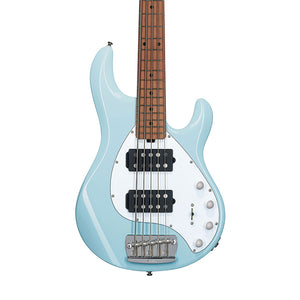 Sterling by Music Man Ray35 HH 5-String Electric Bass Guitar, Daphne Blue