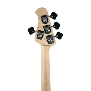 Sterling S.U.B Series RAY4 4-String Electric Bass Guitar, Jatoba FB, Trans Black Satin (RAY4-TBKS-R1)