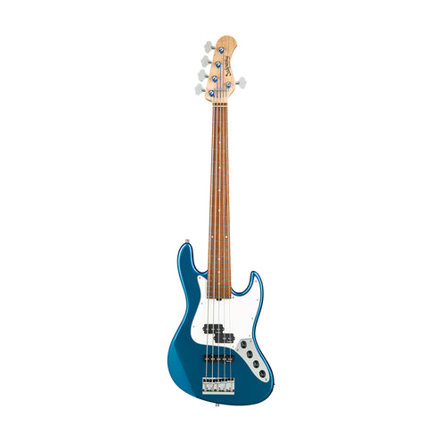 Sadowsky MetroLine 21-Fret Vintage PJ 5String Bass, Solid Dark Lake Placid Blue Metallic High Polish