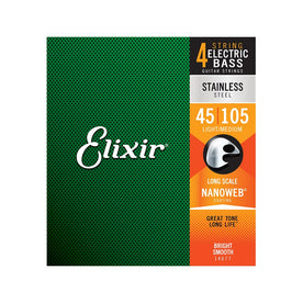 Elixir 14677 Nanoweb Stainless Steel Electric Bass Strings 45-105