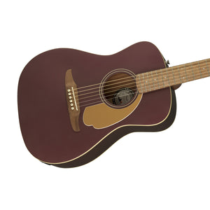 Fender California Malibu Player Small-Bodied Acoustic Guitar, Walnut FB, Burgundy Satin
