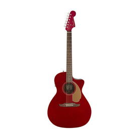 Fender California Newporter Player Medium-Sized Acoustic Guitar, Candy Apple Red