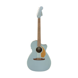 Fender California Newporter Player Medium-Sized Acoustic Guitar, Walnut FB, Ice Blue Satin