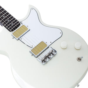 Harmony Standard Series Rebel Electric Guitar w/Case, RW FB, Pearl White
