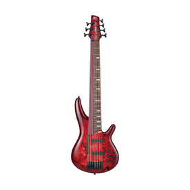 Ibanez Premium SRAS7-RSG Fretted/Fretless hybrid Bass Guitar, Raspberry Stained Burst Gloss
