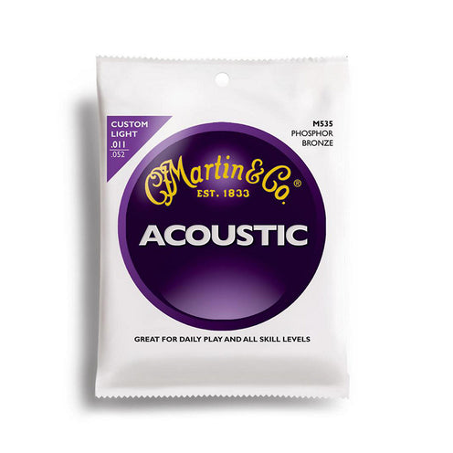 Martin 41M535 Traditional 92/8 Acoustic Guitar Strings, Custom Light