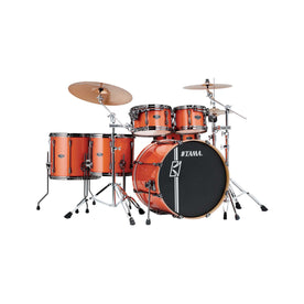 TAMA MK62HZBNS-BOS Superstar Hyper-Drive Maple 6-Piece Drum Shell Kit Only, Bright Orange Sparkle