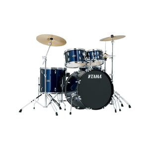 TAMA SG52KH6C-DB Stagestar 5-Piece Drum Kit w/ Hardware+Throne+Cymbals, Dark Blue