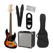 Squier Affinity Jazz Bass Guitar Bundle, 3-Color Sunburst