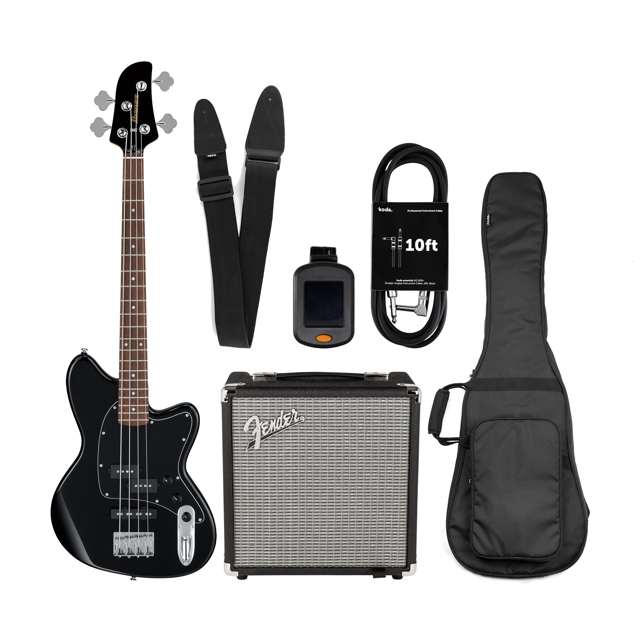 Ibanez TMB30-BK Talman Short Scale Bass Bundle, Black