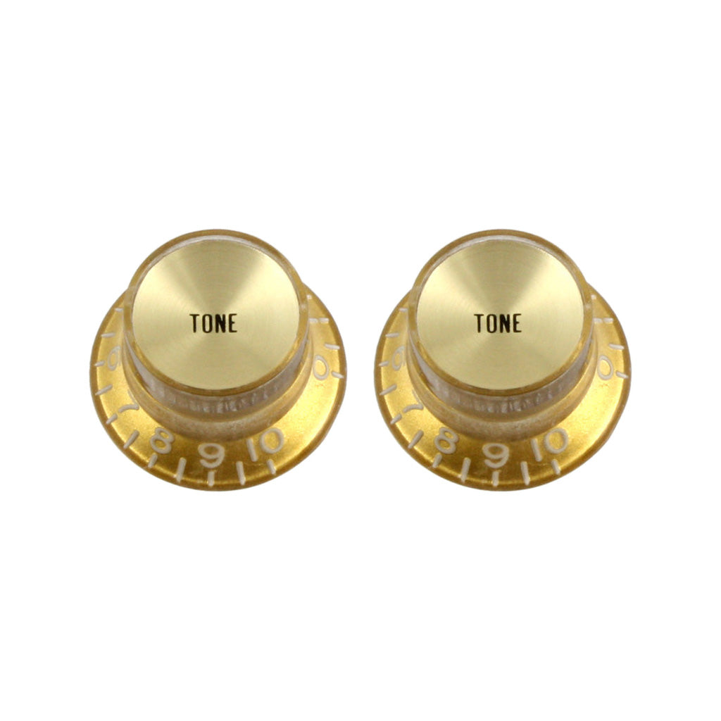 Allparts PK-0182-032 Gold Tone Reflector Knobs, Set of 2
