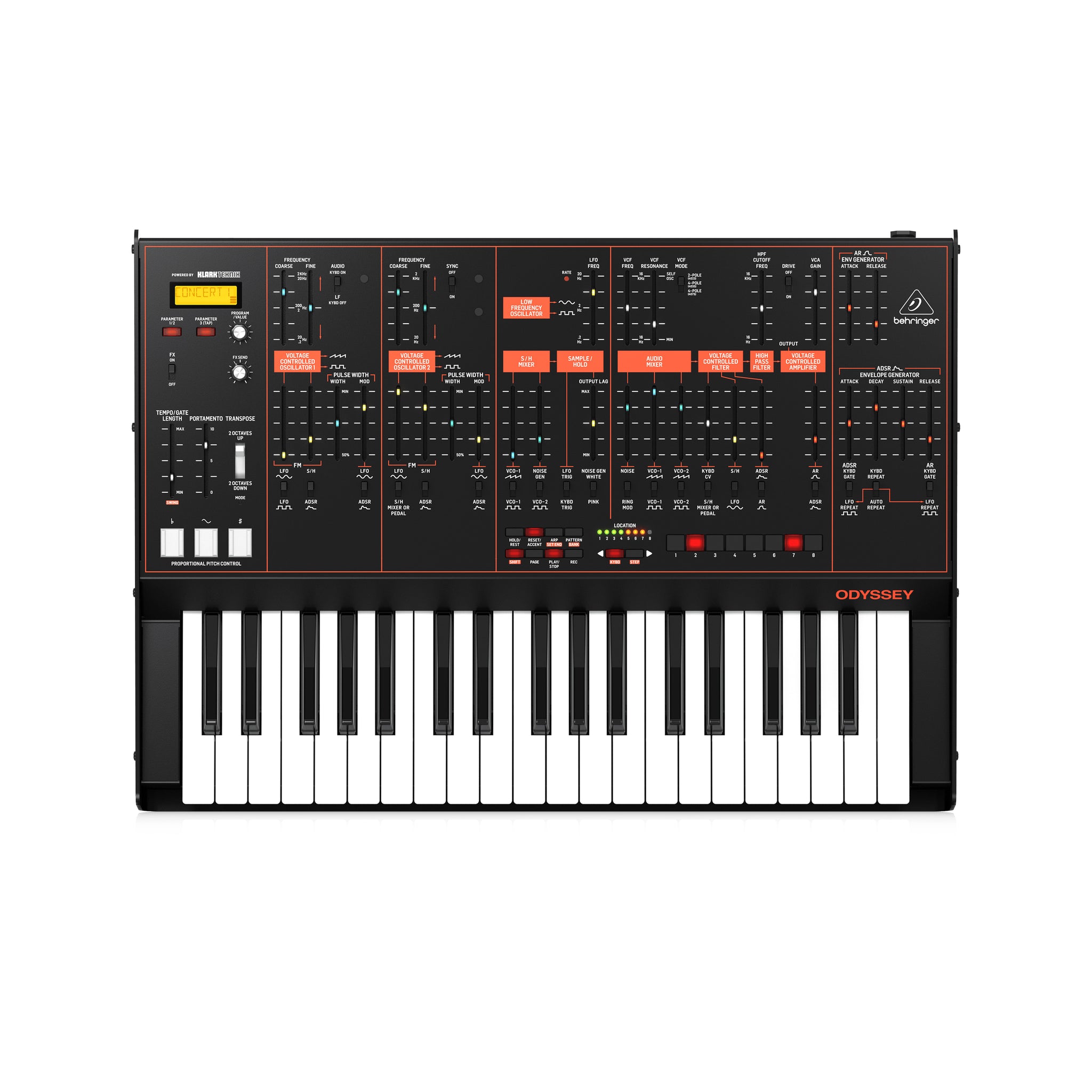 Behringer Odyssey - Analog Synthesizer with 37 Full-Size Keys, Dual VCOs, 3-Way Multi-Mode VCFs, 32-