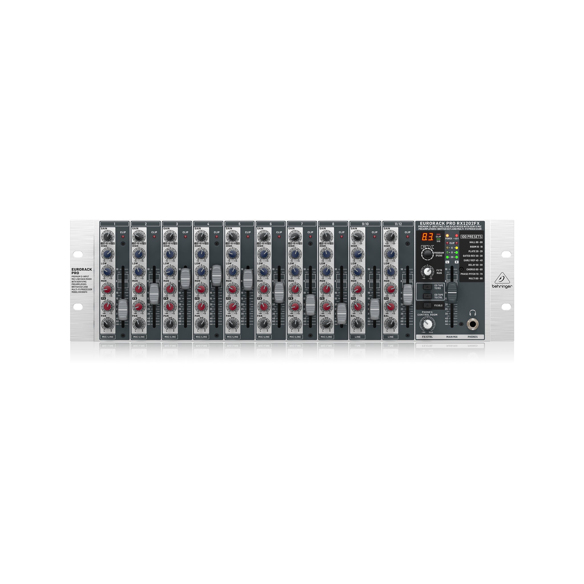 Behringer Eurorack Pro RX1202FX Rackmount Mixer with Effects