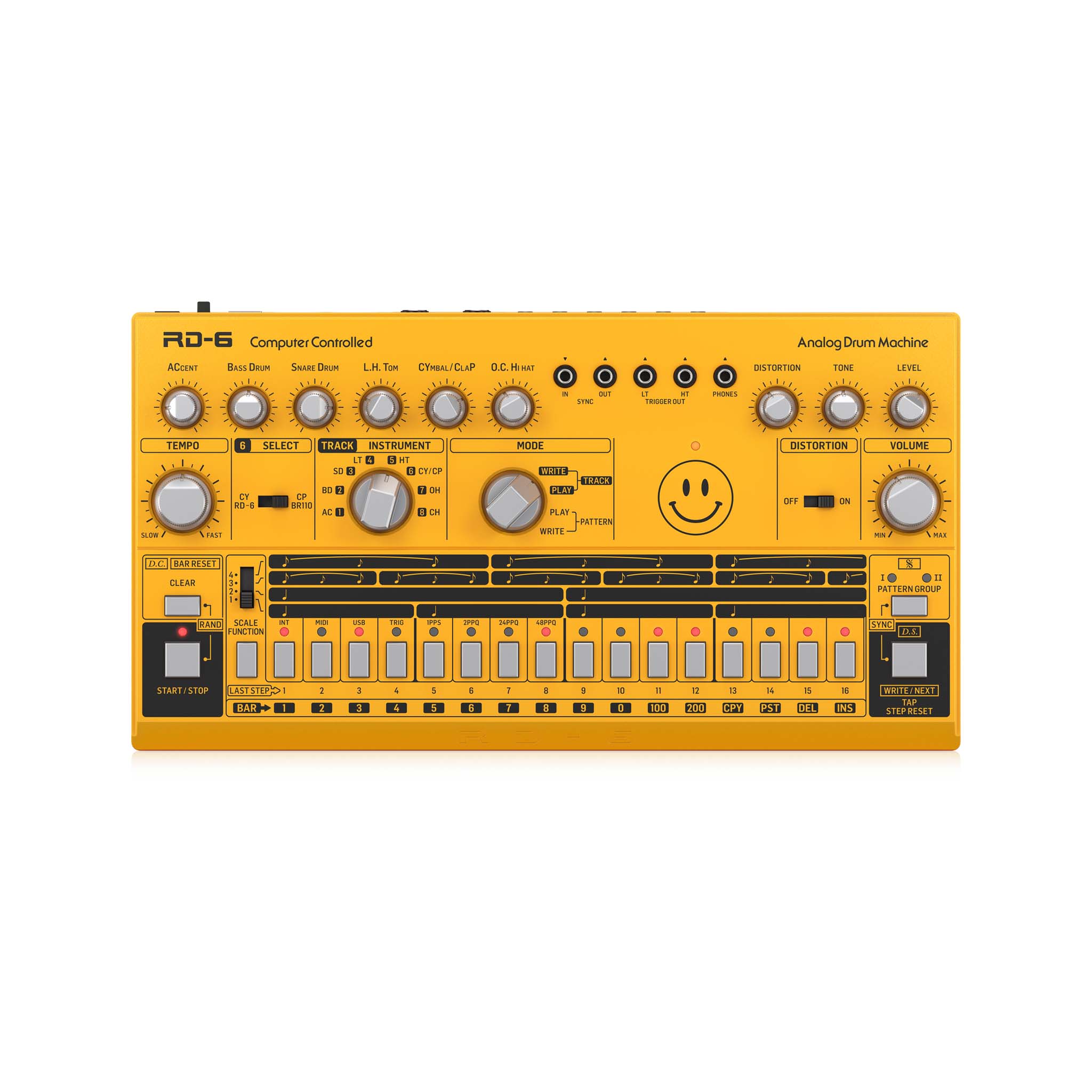 Behringer RD-6-AM Analog Drum Machine - Yellow