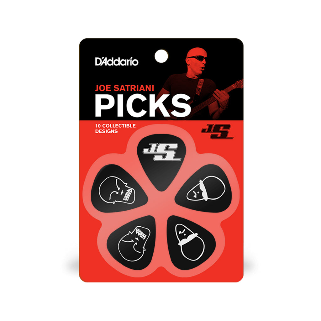 D'Addario Joe Satriani Guitar Picks, Black, 10 pack, Light