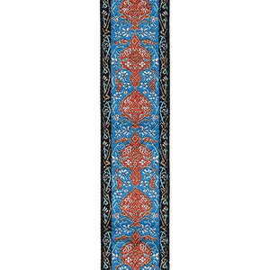 D'Addario Eco-Comfort Jacquard Woven Guitar Strap, Blue/Orange