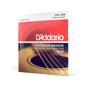 D'Addario EJ17 Phosphor Bronze Acoustic Guitar Strings, Medium, 13-56