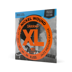 D'Addario EJ22 Nickel Wound Electric Guitar Strings, Jazz Medium, 13-56