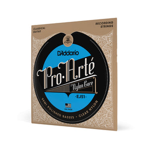 D'Addario EJ51 Pro-Arte with Polished Basses Classical Guitar Strings, Hard Tension