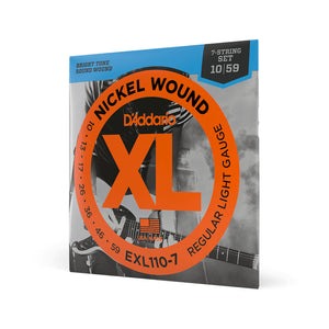 D'Addario EXL110-7 Nickel Wound Electric Guitar Strings, 7-String, Regular Light, 10-59
