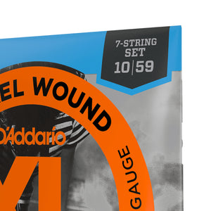 D'Addario EXL110-7 Nickel Wound Electric Guitar Strings, 7-String, Regular Light, 10-59