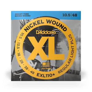 D'Addario EXL110+ Nickel Wound Electric Guitar Strings, Regular Light Plus, 10.5-48