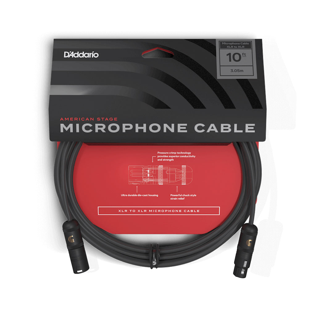 D'Addario PW-AMSM-10 American Stage Microphone Cable, 10ft