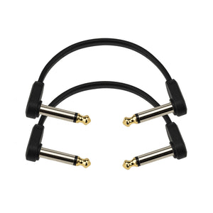 D'Addario PW-FPRR-204 Right Angle to Right Angle Flat Patch Cable, 4-Inch, Twin-Pack