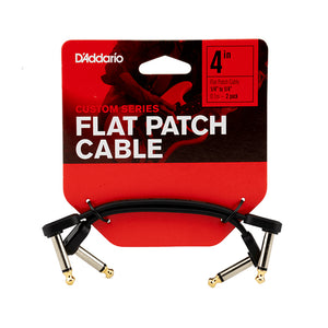 D'Addario PW-FPRR-204 Right Angle to Right Angle Flat Patch Cable, 4-Inch, Twin-Pack