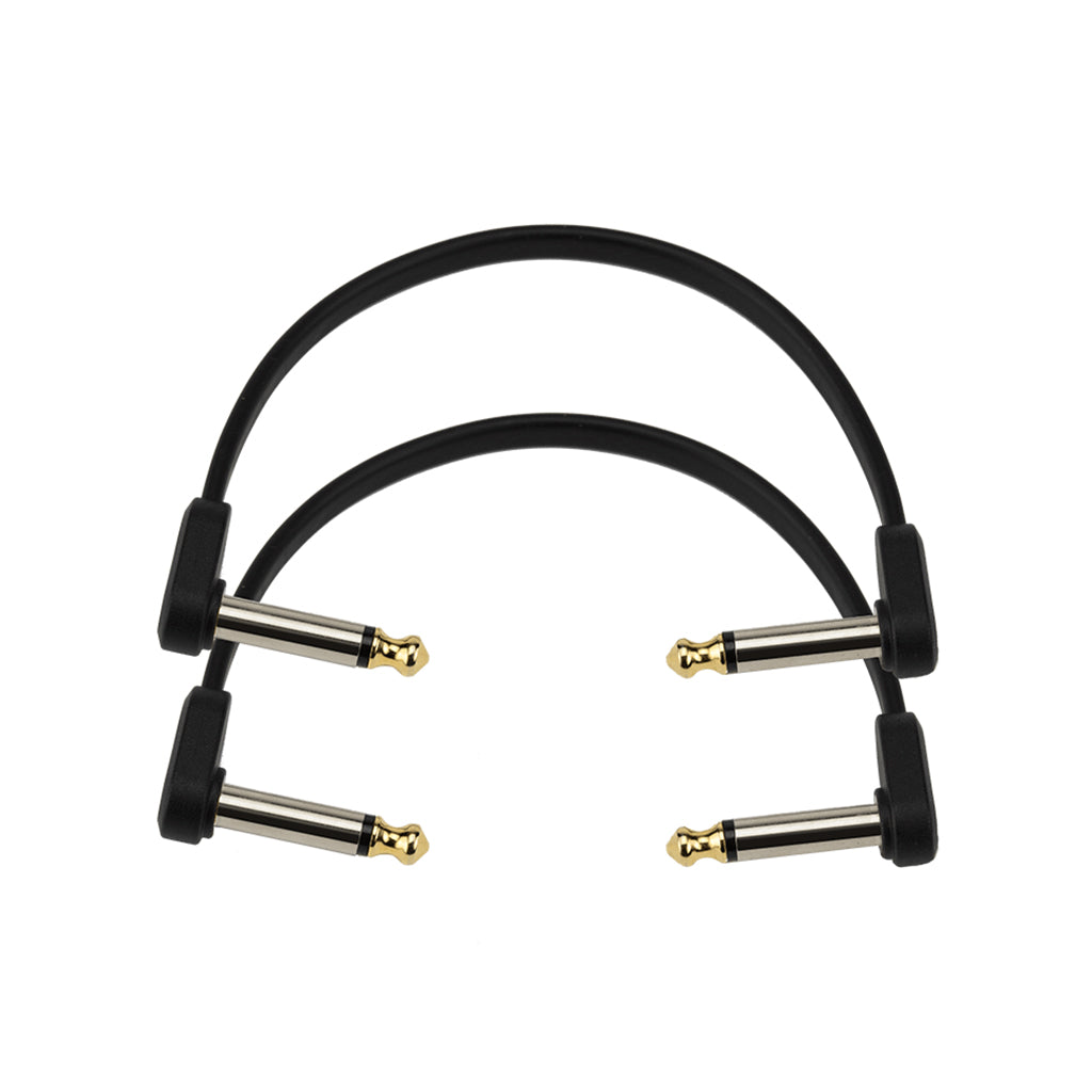 D'Addario PW-FPRR-206 Right Angle to Right Angle Flat Patch Cable, 6-Inch, Twin-Pack
