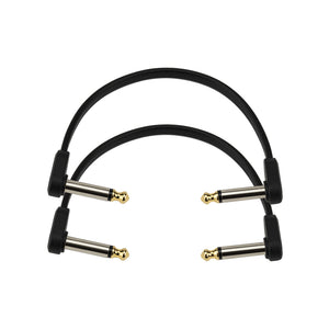 D'Addario PW-FPRR-206 Right Angle to Right Angle Flat Patch Cable, 6-Inch, Twin-Pack